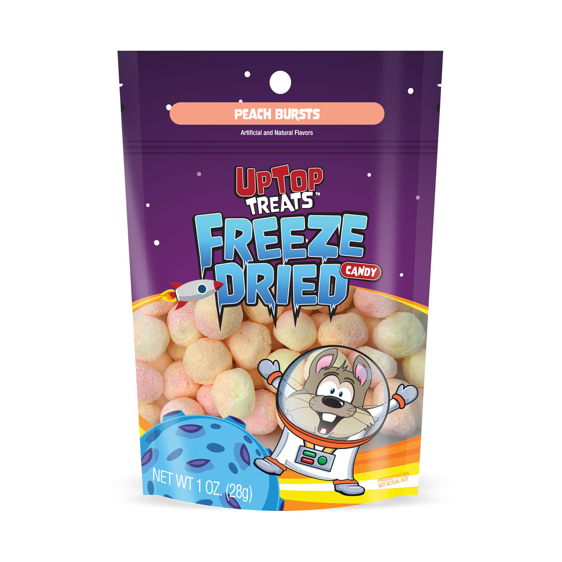 UpTop Treats Freeze Dried Candy, Sour Peach Bursts