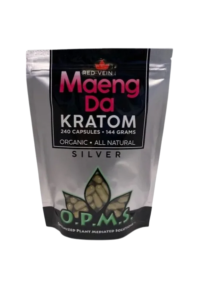 OPMS Silver - Red Vein Maeng Da Kratom Capsules 120-480 Capsules